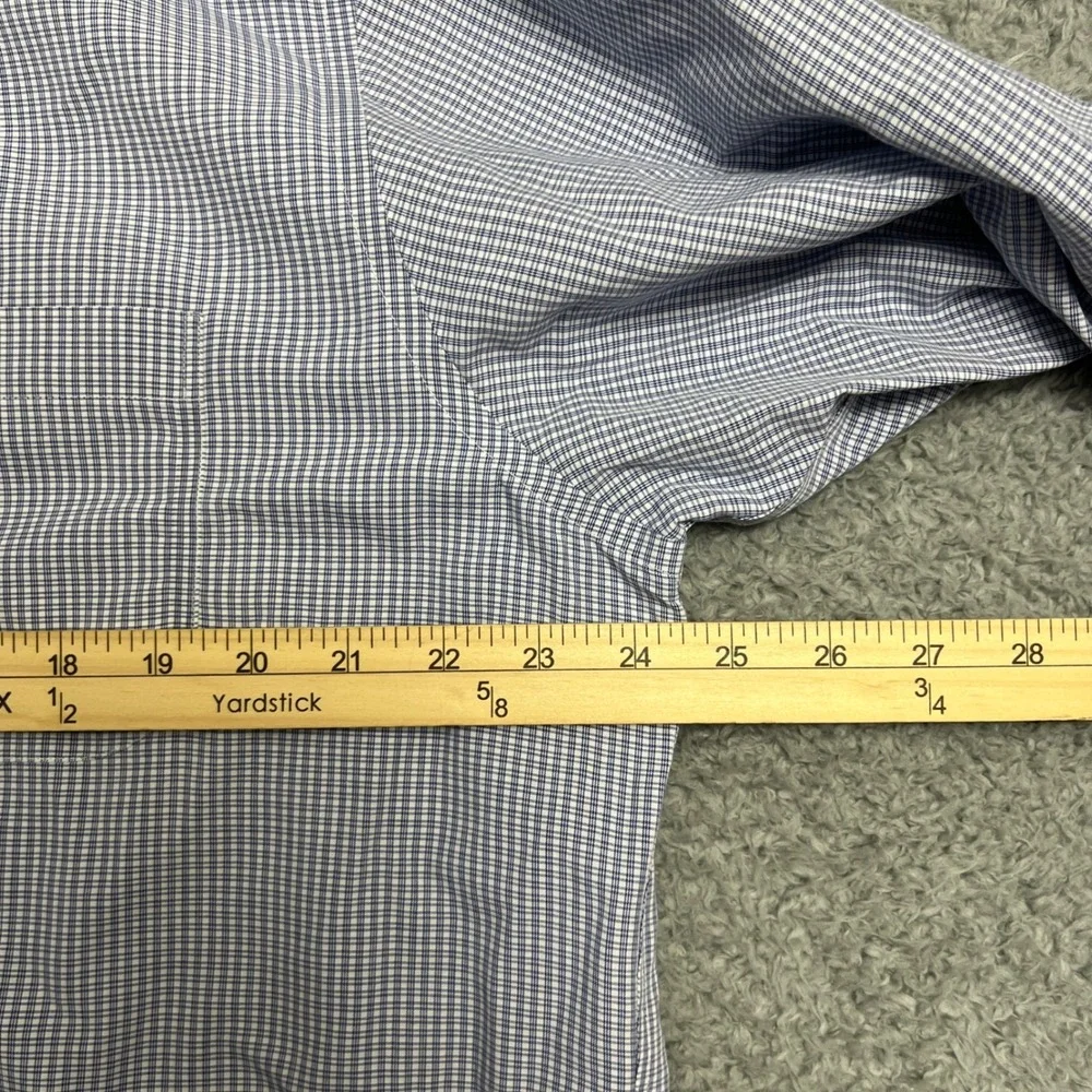 Brooks Brothers Dress Shirt Mens 16-33 Blue Good Madison Non-Iron Gingham Check‎